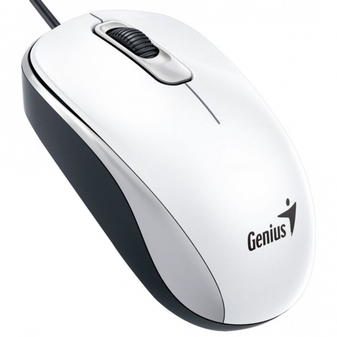Genius DX-110 PC Mouse, PC/Mac, 2 Ways USB Mouse, White