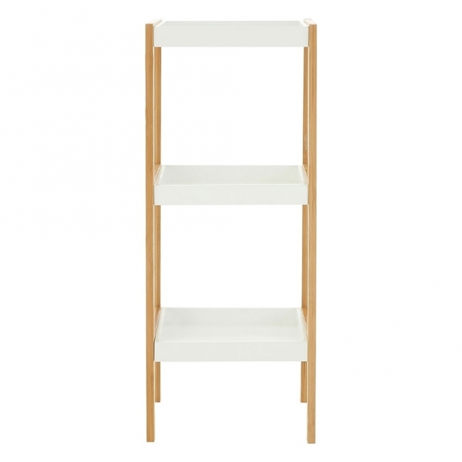 Premier Housewares Nostra Three Tiers Natural Shelf Unit, White