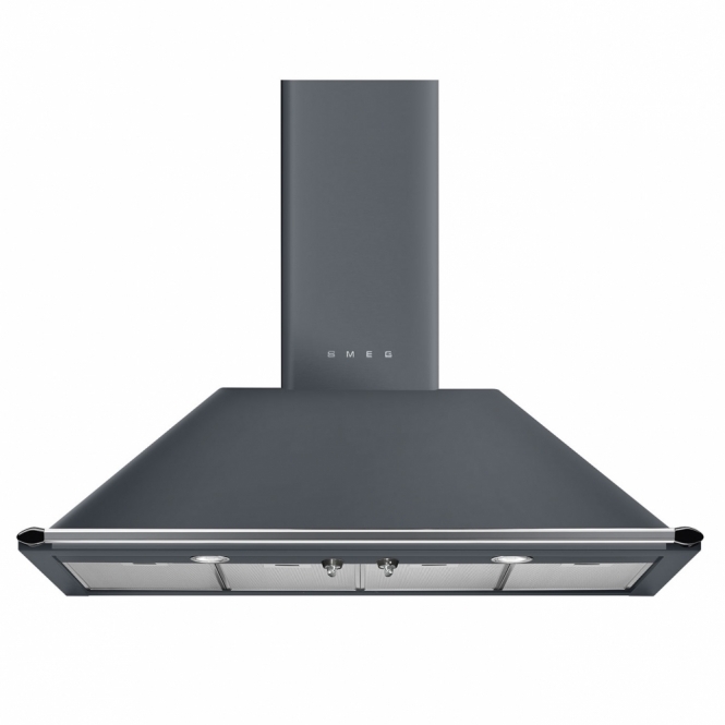 Smeg KT110GRE 110cm Victoria Chimney Hood, Slate Grey