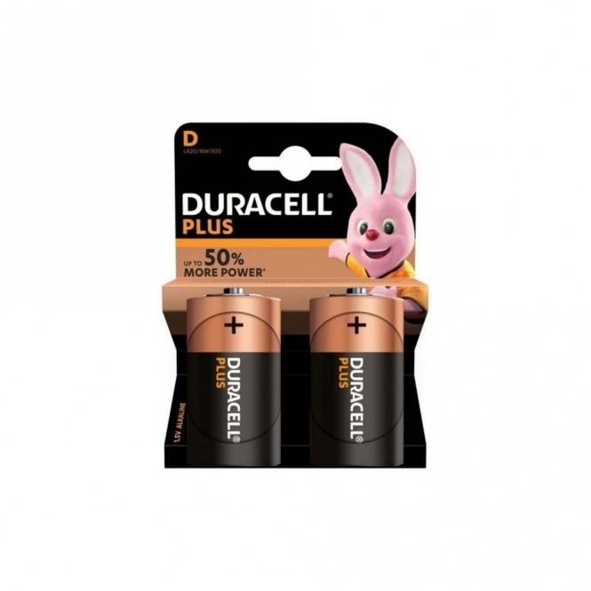 Duracell Plus Power D Batteries, Pack of 2