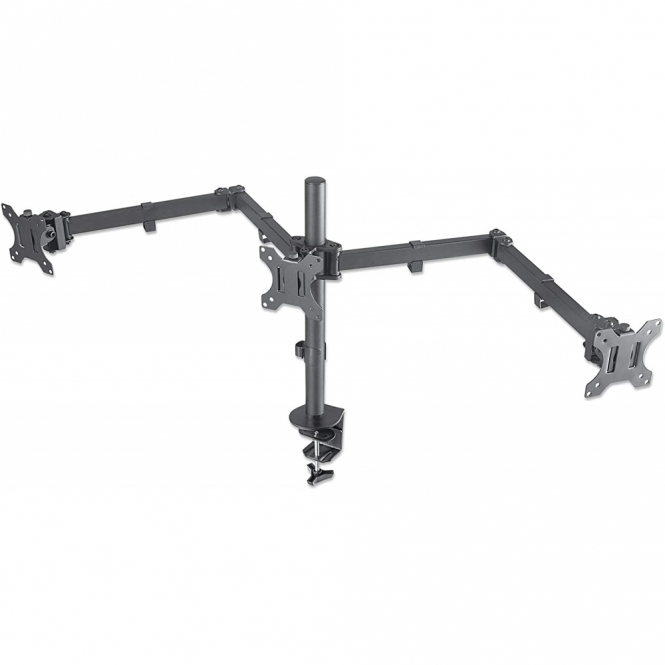 Manhattan Triple LCD Monitor Desk Mount, Black