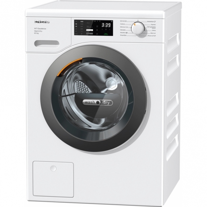 Miele WTD165WPM Active WT1 8kg Wash, 5kg Dry Load, 1500rpm, D Energy Rating Freestanding Washer Dryer, White