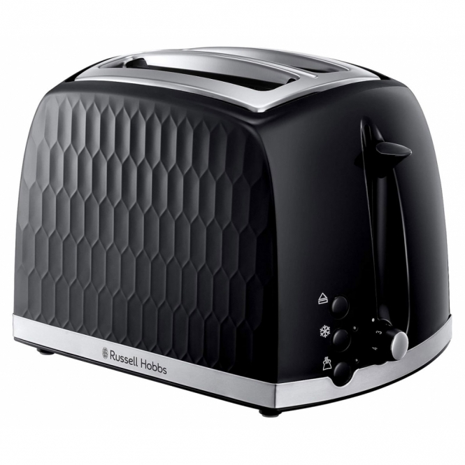 Russell Hobbs Honeycomb 2 Slice Toaster, Black