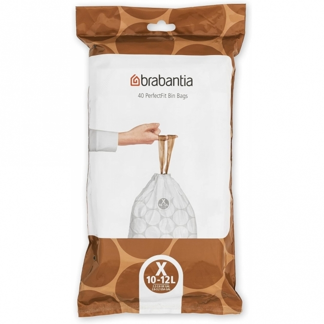 Brabantia Perfectfit Bags X, 10-12L, Pack of 40