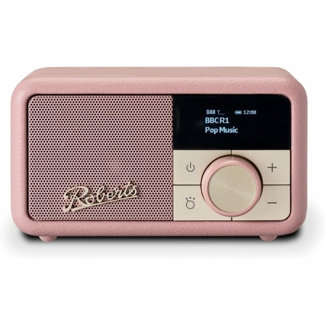 Roberts Revival Petite 2 DAB/DAB+/FM Bluetooth Portable Digital Radio, Dusty Pink