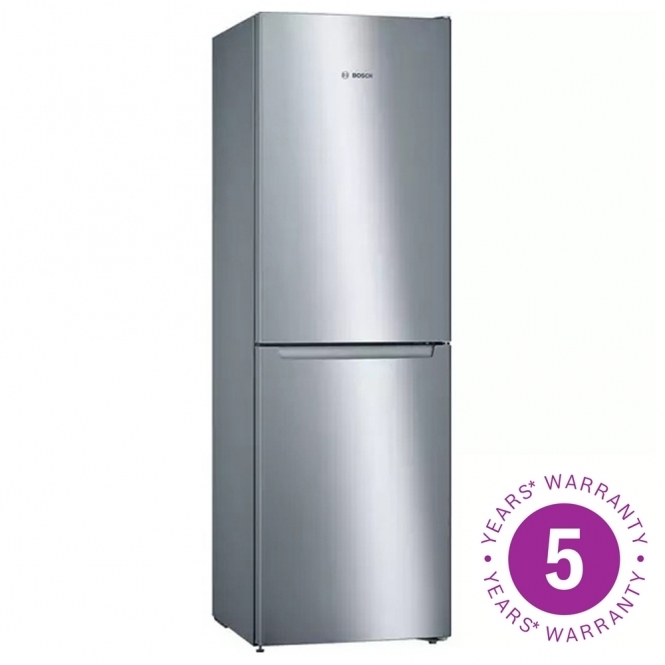 Bosch KGN34NLEAG Series 2 E Energy Rating, No Frost, Freestanding 300L Fridge Freezer, 60cm, Inox Lock