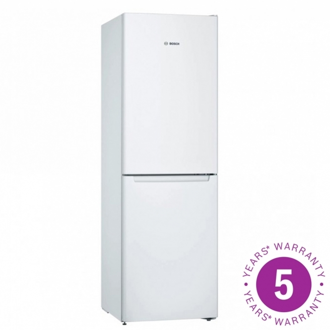 Bosch KGN34NWEAG Series 2 E Energy Rating, No Frost, Freestanding 300L Fridge Freezer, 60cm, White