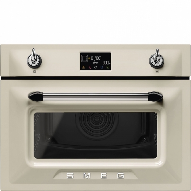 Smeg SO4902M1P Victoria 45cm Built in Combi Microwave Galileo Oven, Cream