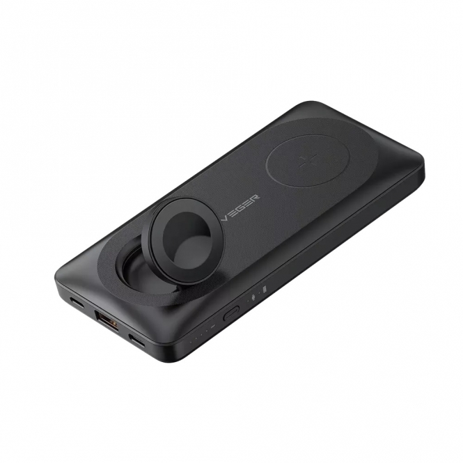 VEGER MagMulti 10000mAh Wireless Charging Powerbank for Apple iPhone, Watch & AirPods, Black