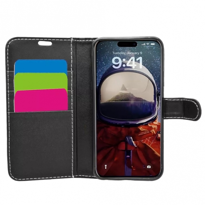 XQUISITE Protective Wallet for iPhone 16, Black