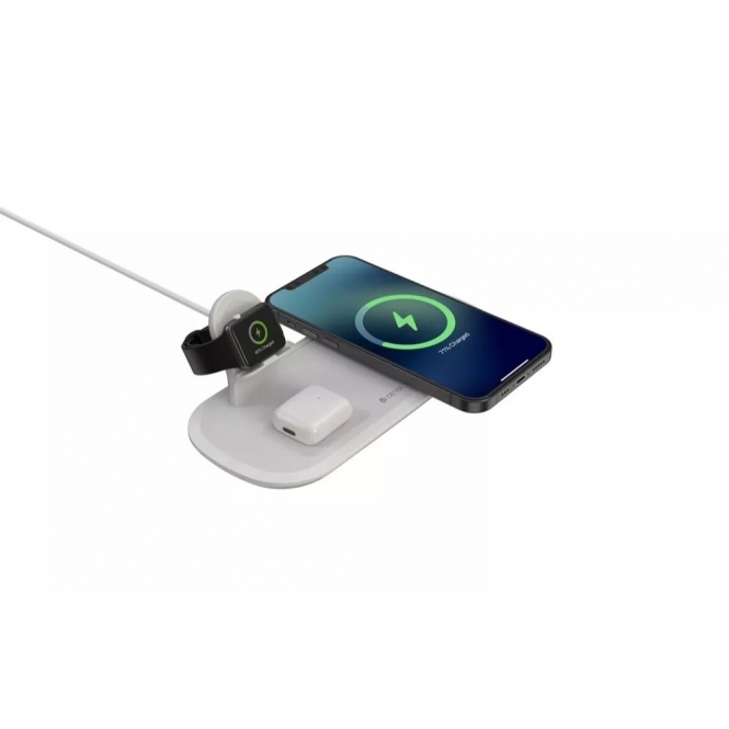 Devia 15W Triple Wireless Magnetic Charging Pad, White