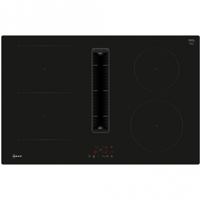 Neff V58NBS1L0 N50 80cm, Integrated Ventilation System Induction Hob, Black
