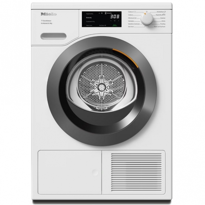 Miele TED645WP T1 EcoSpeed & DryCare40, 9kg, A+++ Energy Rating, Freestanding Heat Pump Tumble Dryer, White