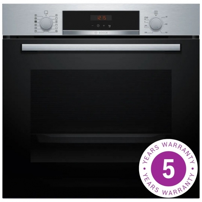 Bosch HQA574BS3B Series 4, A+ Energy Rating, 71L, Steam Function, Pyrolytic Single Oven, Stainless Steel