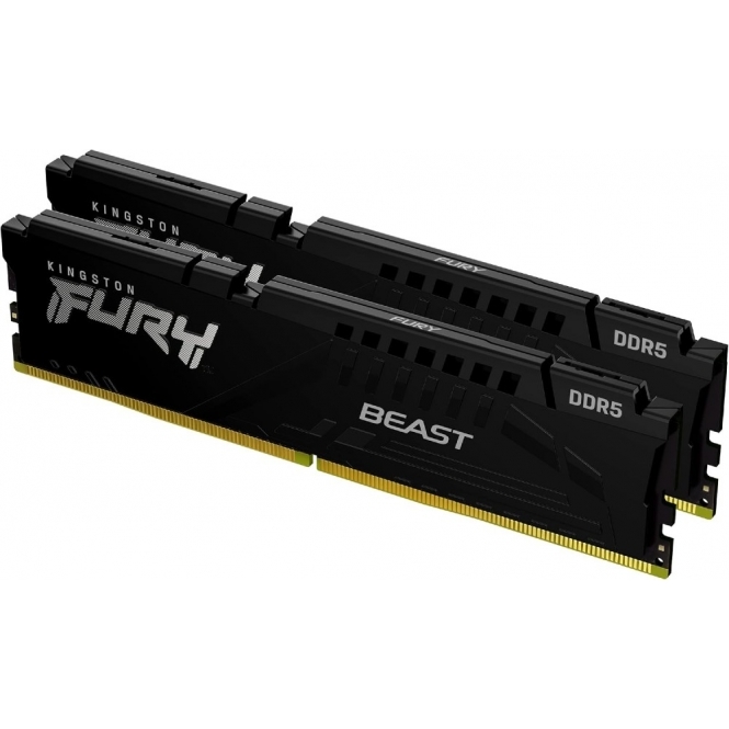 Kingston FURY Beast 64GB (2x32GB) DDR5 5200MHz Desktop Memory, CL40, XMP 3.0, Black Heatsink