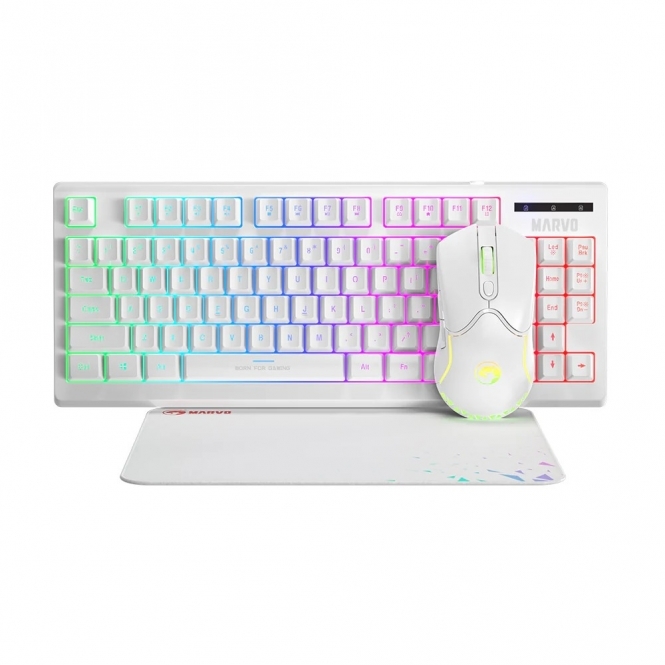 Marvo Gaming Combo, 87‑Key RGB Keyboard, 7‑Button RGB Mouse, 280 x 230 mm Mat