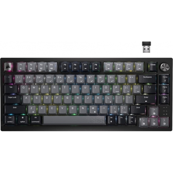 Corsair Wireless RGB Mechanical Gaming Keyboard, 75% TKL, MLX Red Switches
