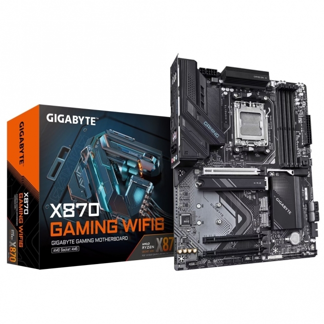 Gigabyte X870 GAMING WIFI6 ATX Motherboard, AMD AM5, DDR5, PCIe 5.0, USB4, Wi-Fi 6