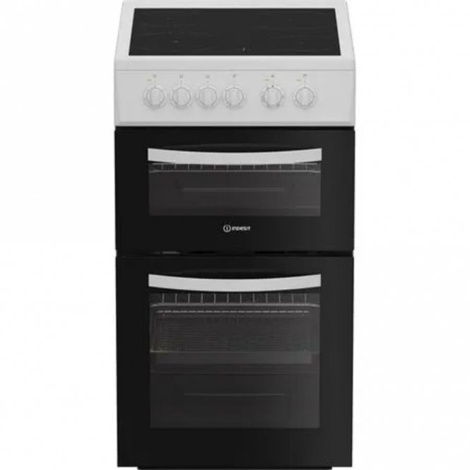 Indesit ITE5VMW 50cm Freestanding Electric Ceramic Cooker, White