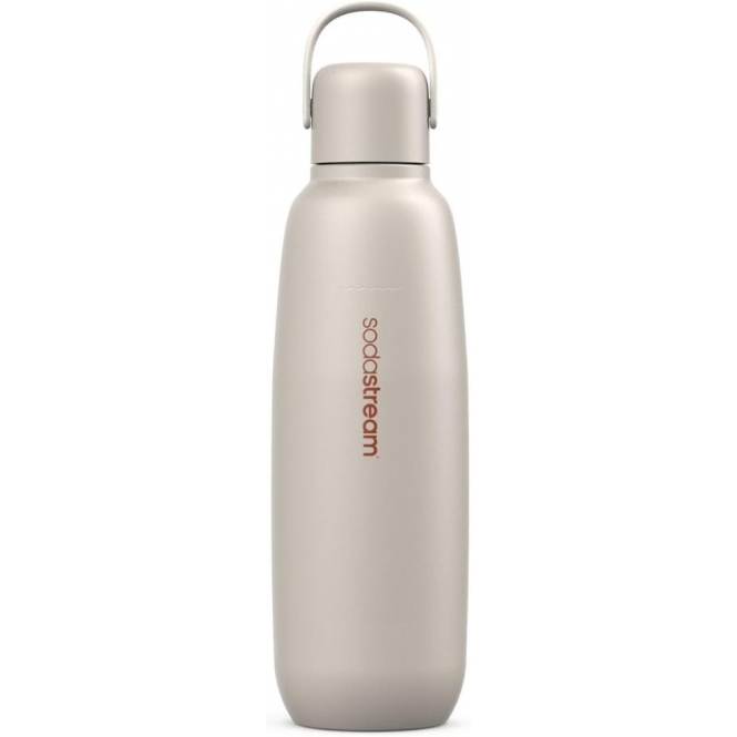 SodaStream Fizz&Go Cool Stainless Steel Bottle, Double Insulated, 0.9L, Sand