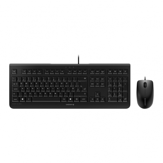 Cherry DC 2000 Wired Keyboard and Mouse, Black