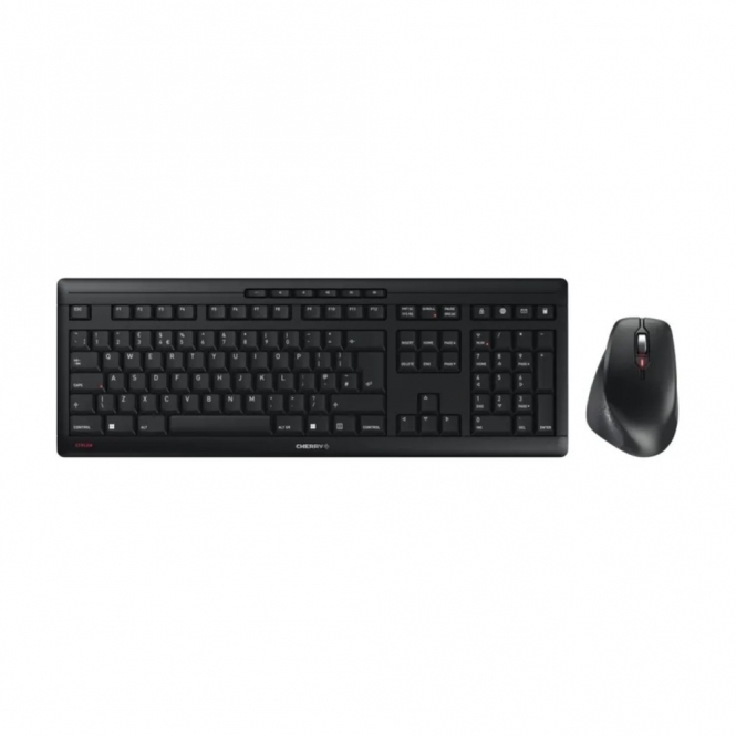 Cherry Wireless Ergonomic Keyboard and Mouse, Black