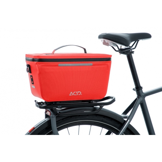 CUBE Acid Pro 10L Waterproof Bike Trunk Bag with Shoulder Strap, Flame/Black