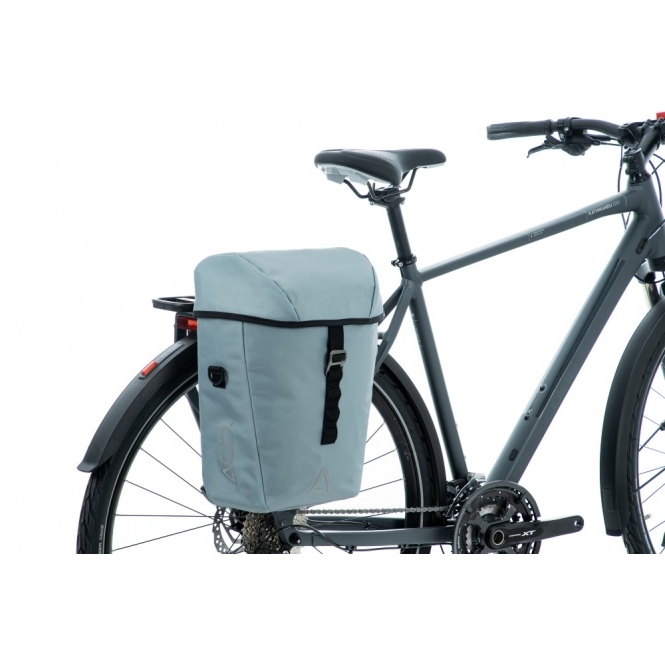 ACID  15L Compact Bike Pannier with Shoulder Strap and Rain Cover, Grey