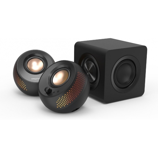 Creative Labs 51MF0495AA000 Pebble X Plus 2.1ch USB-C RGB Computer Speakers with Subwoofer