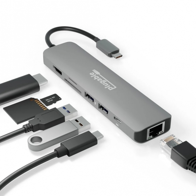 Plugable 7 in 1 USB-C Portable Docking Station