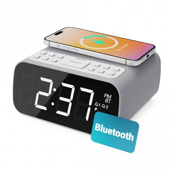 Majority Darwin Digital Alarm Clock, Wireless Charging for Phones, Built-in Thermometer