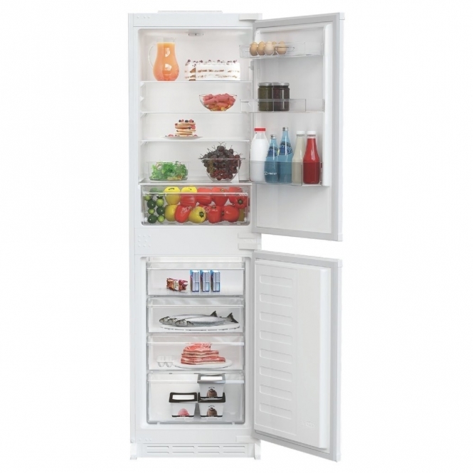 Indesit KINS1261B4UK E Energy Rating, Low Frost, 50/50 Built-in Fridge Freezer, White