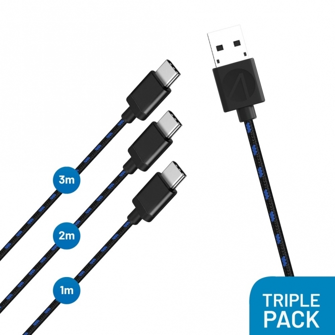 Stealth PS5 Contoller Charging Cables Triple Pack