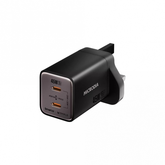 MICRODIA 45W SmartCube Nano, Dual USB-C Charger