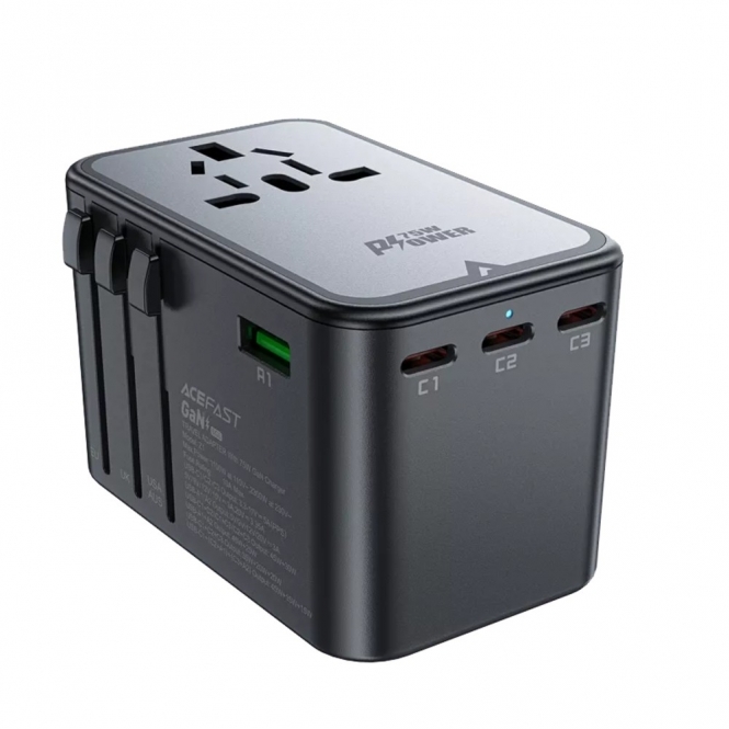 ACEFAST 75W 3x USB-C Global Travel Adapter 