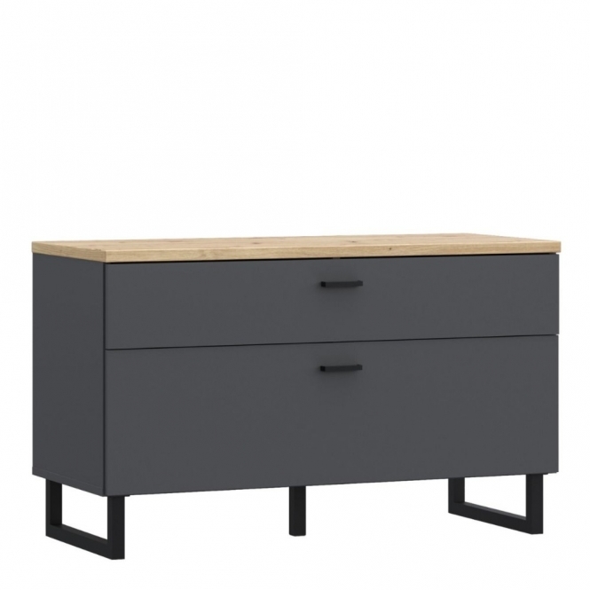 FURTOGO Klara TV Unit, 950, Grey and Oak