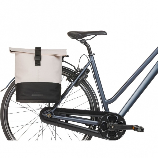 Basil Cove Double Pannier Bag 28-32L, White/Black