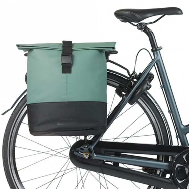 Basil Cove Double Pannier Bag 28-32L, Green/Black