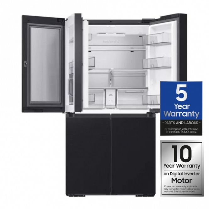Samsung RF65DG9H0EB1EU E Energy Rating, Frost Free, Family Hub AI Vision, 636L Plumbed French Style Fridge Freezer, Black