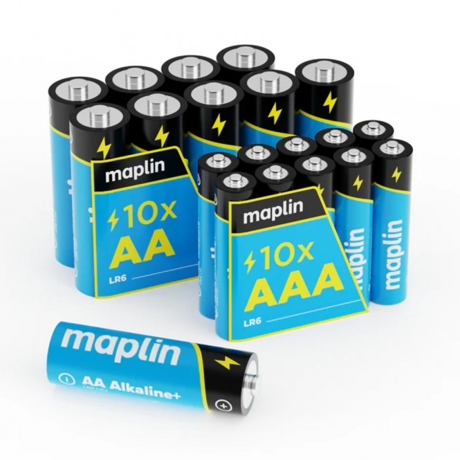 Maplin Alkaline Batteries Value Pack 10 x AA & 10 x AAA