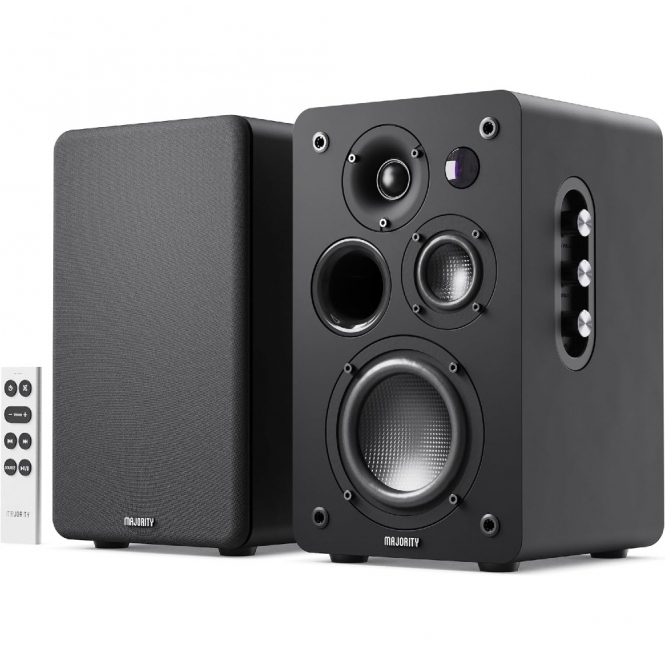 Majority D100X Bluetooth Bookshelf Speakers, Black