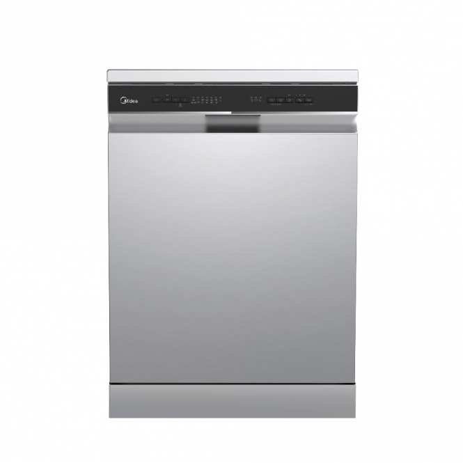 Midea MDWPF1433CXDUK, 14 Place Settings, C Energy Rating, Freestanding 60cm Dishwasher, Silver