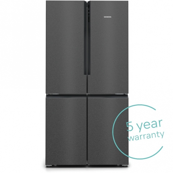 Siemens KF96NAXEAG iQ300 E Energy Rating, 605L Non Plumbed American Style Fridge Freezer, Black Stainless
