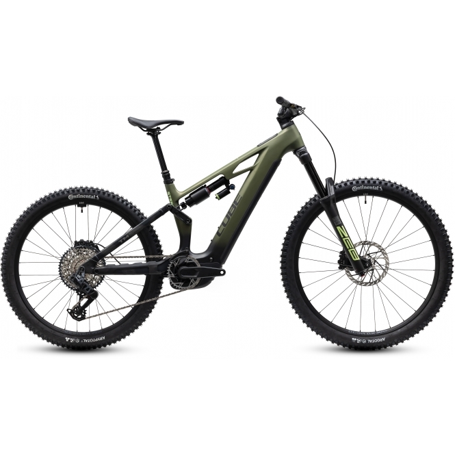 CUBE Stereo Hybrid ONE77 HPC TM, 800Wh, Reedgreen/Gills, Various Sizes