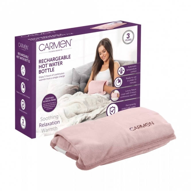 Carmen Rechargeable Hot Water Bottle, Pink