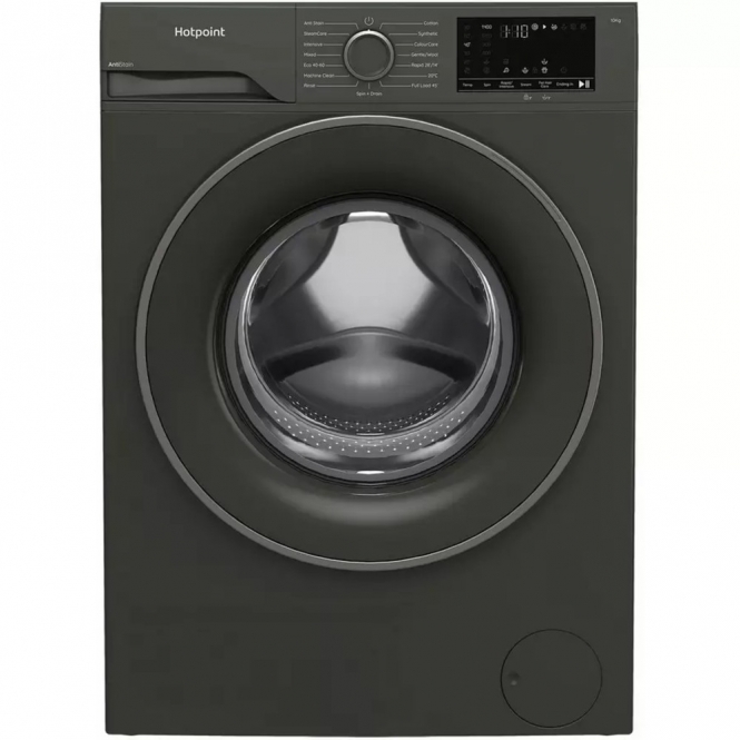 Hotpoint H101GANTISTAINUK 10kg, 1400rpm, A Energy Rating, Freestanding Washing Machine, Manhattan Grey