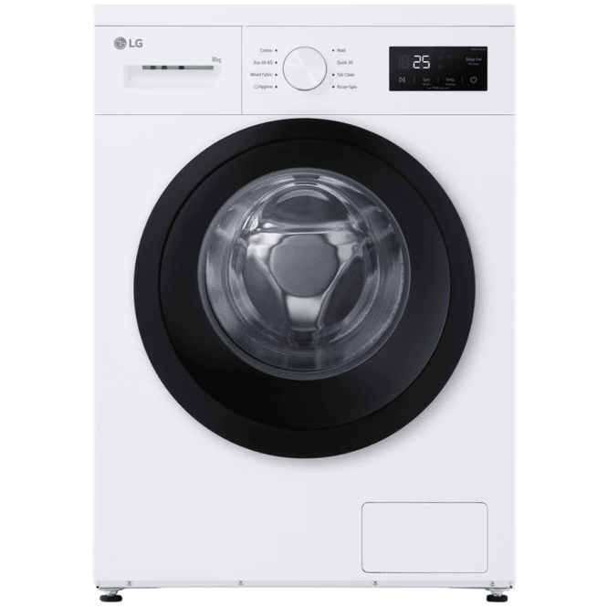 LG F4A10S8NWK 8kg, 1400rpm, A Energy Rating, Freestanding Washing Machine, White