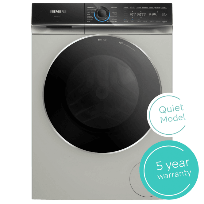 Siemens WG66B2AXGB iQ700 11kg, 1600rpm, A Energy Rating, Freestanding Washing Machine, Silver Inox