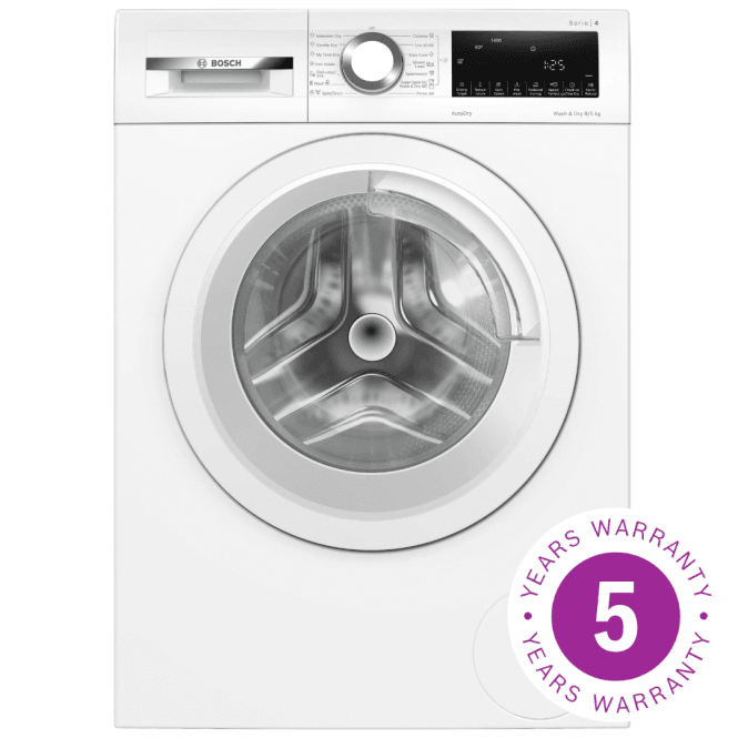 Bosch WNA134U8GB Series 4 8kg Wash, 5kg Dry Load, 1400rpm, E Energy Rating Washer Dryer, White