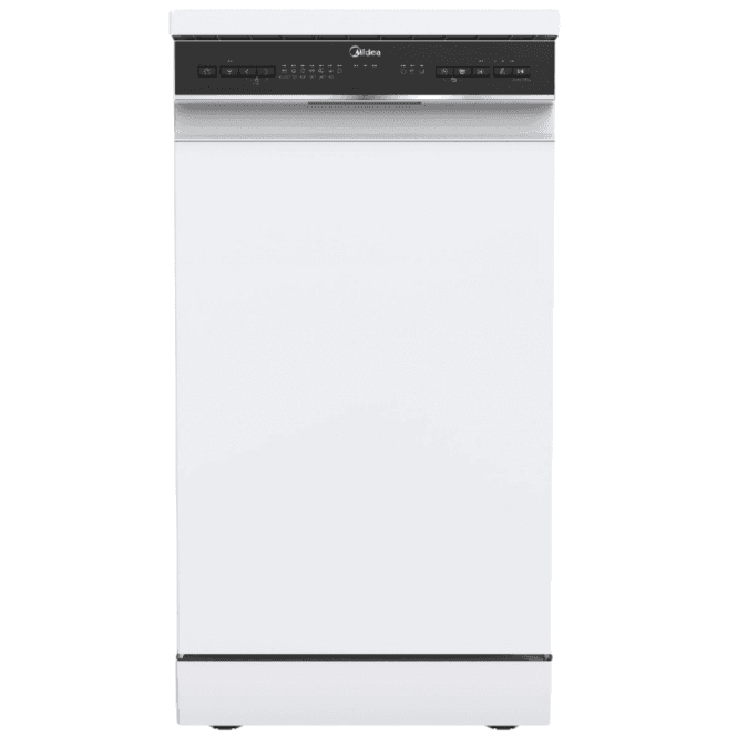 Midea MDWEF1034CWDUK, 10 Place Settings, C Energy Rating, Freestanding Slimline 45cm Dishwasher, White